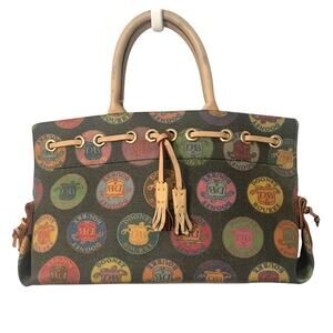 Dooney & Bourke Vintage Signature Logo Bag Womens Small Satchel Leather Trim